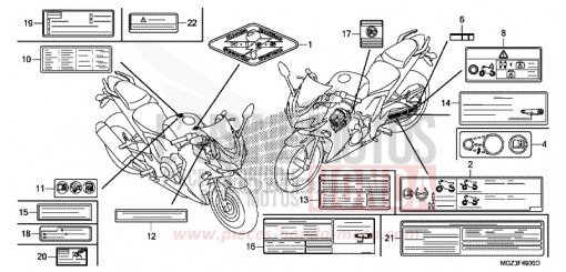ETIQUETTE DE PRECAUTIONS CBR500RAD de 2013